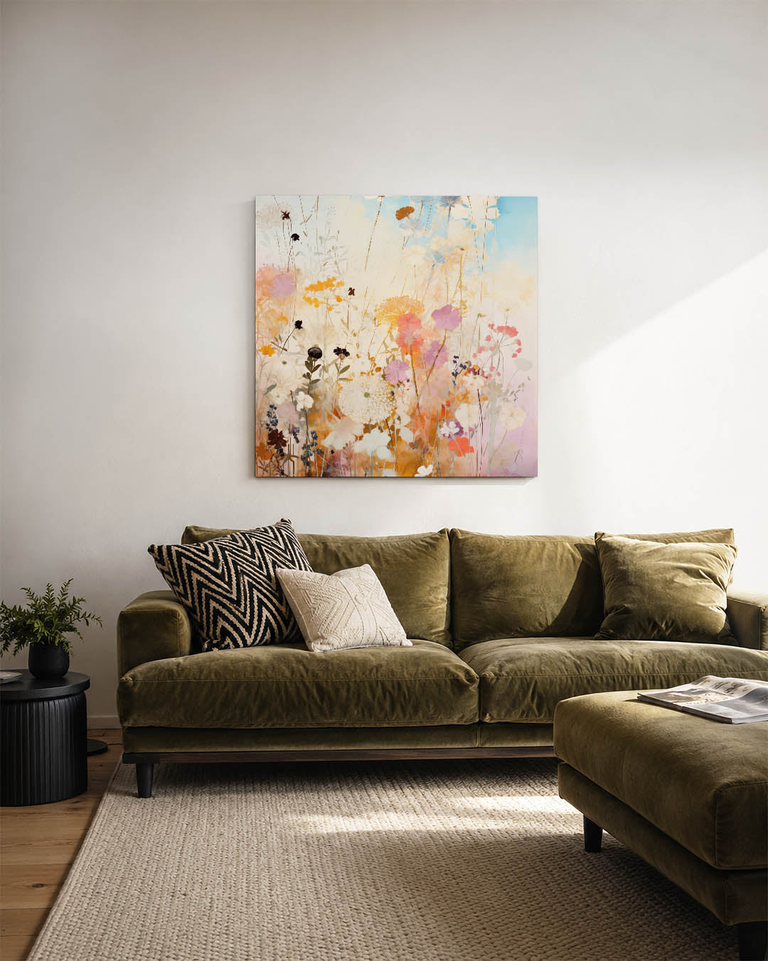 Bloemen in zachte tinten Kunstwerk