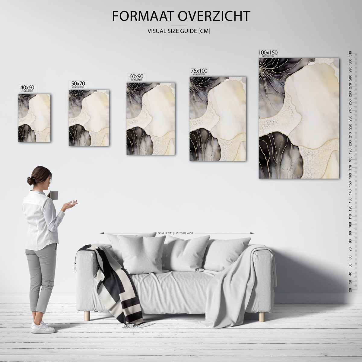 Organische lijnen compositie Kunstwerk