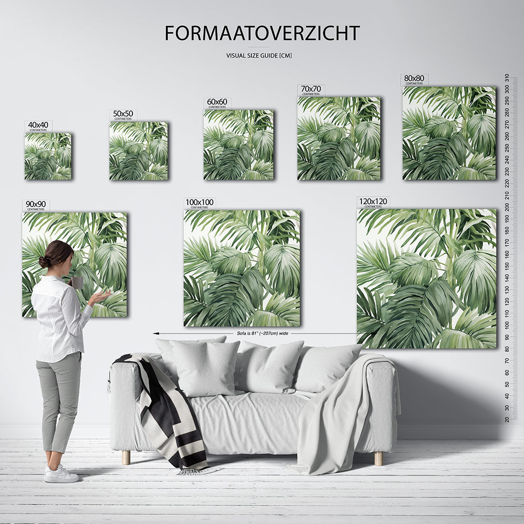 Groene bladeren compositie Kunstwerk