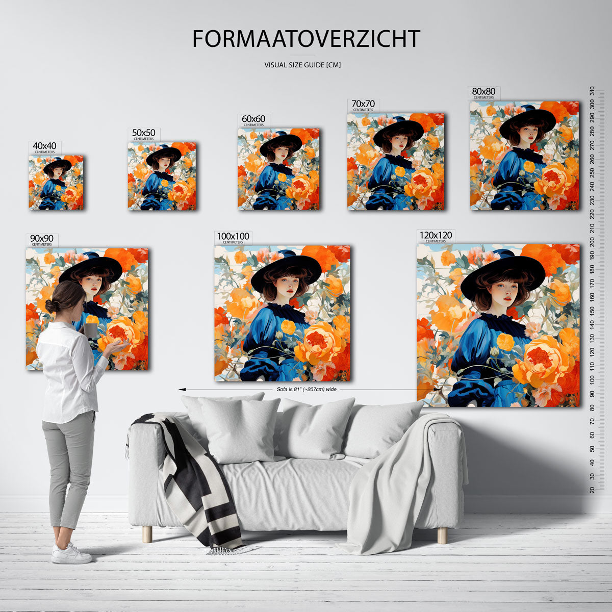 Vrouw met bloemen Poster
