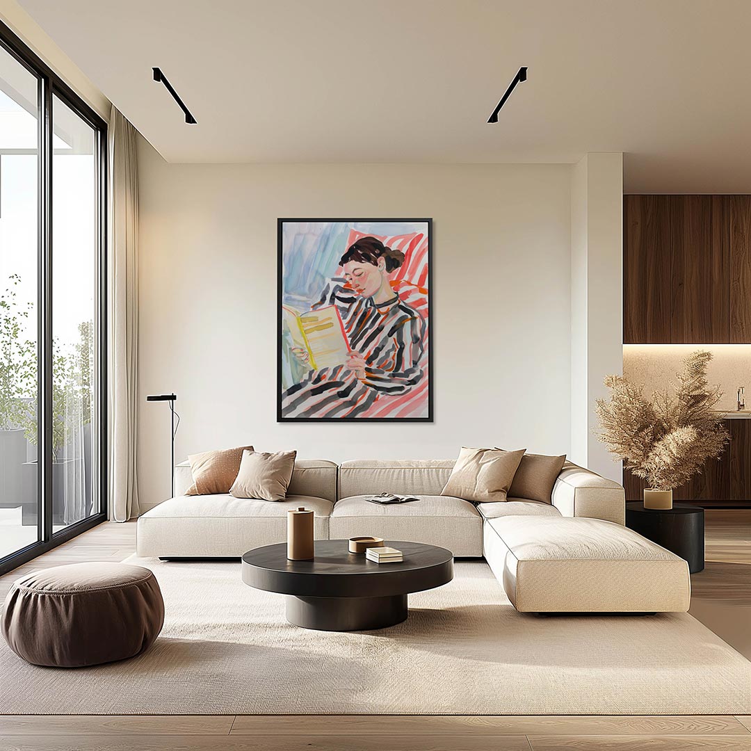 Lezende vrouw Kunstwerk