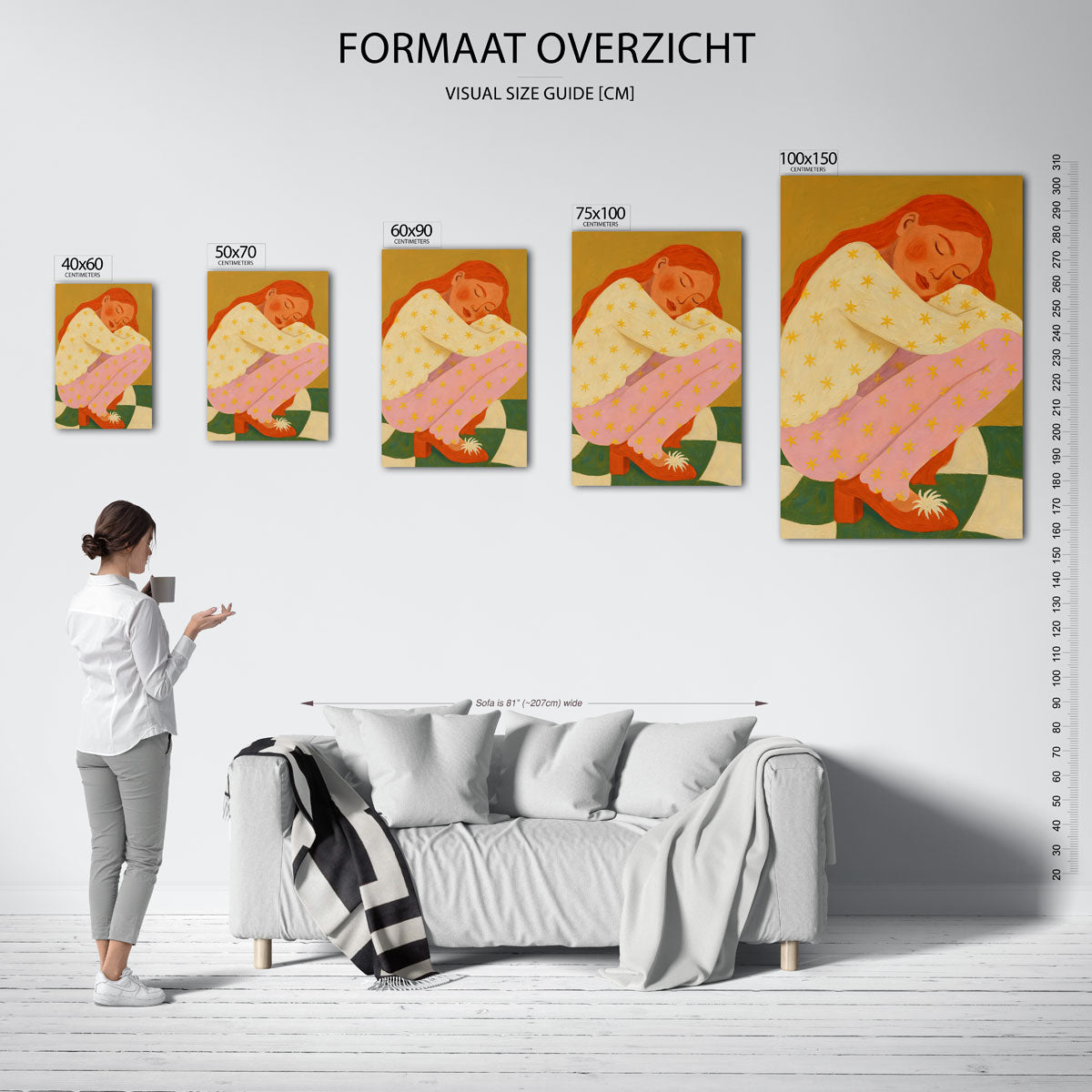 Dromerige vrouw Kunstwerk