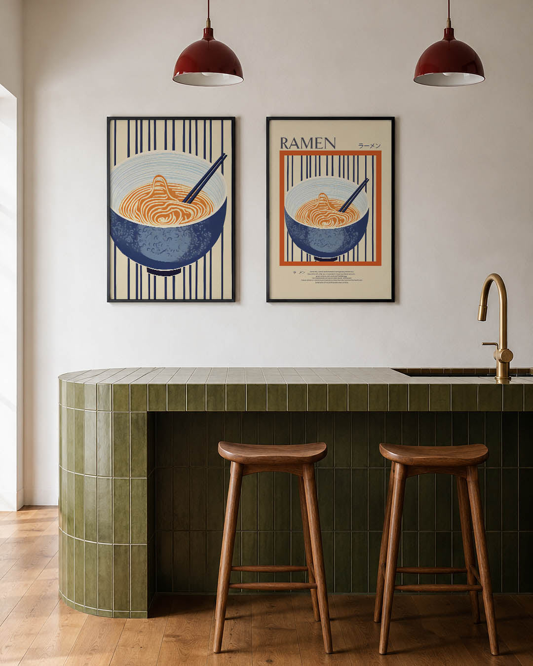 Lijnen en kom Posterset