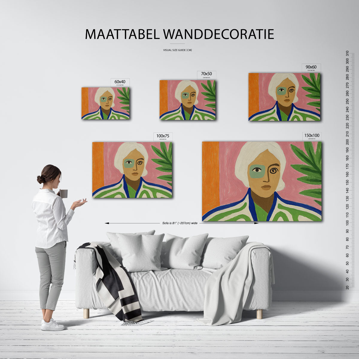 Vrolijke portret compositie Kunstwerk