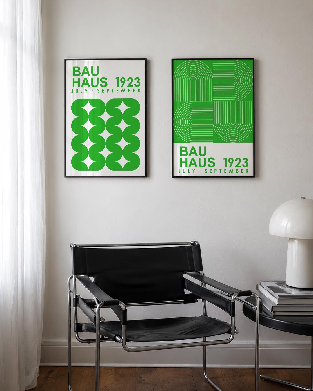Groene vormritme Posterset