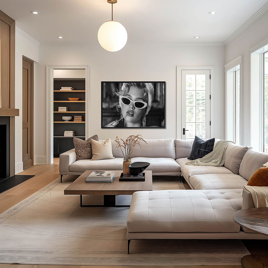 Zwart wit portret Kunstwerk