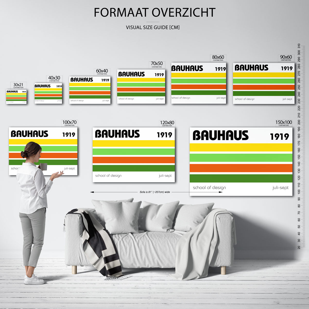 Kleurstroken en tekst Poster