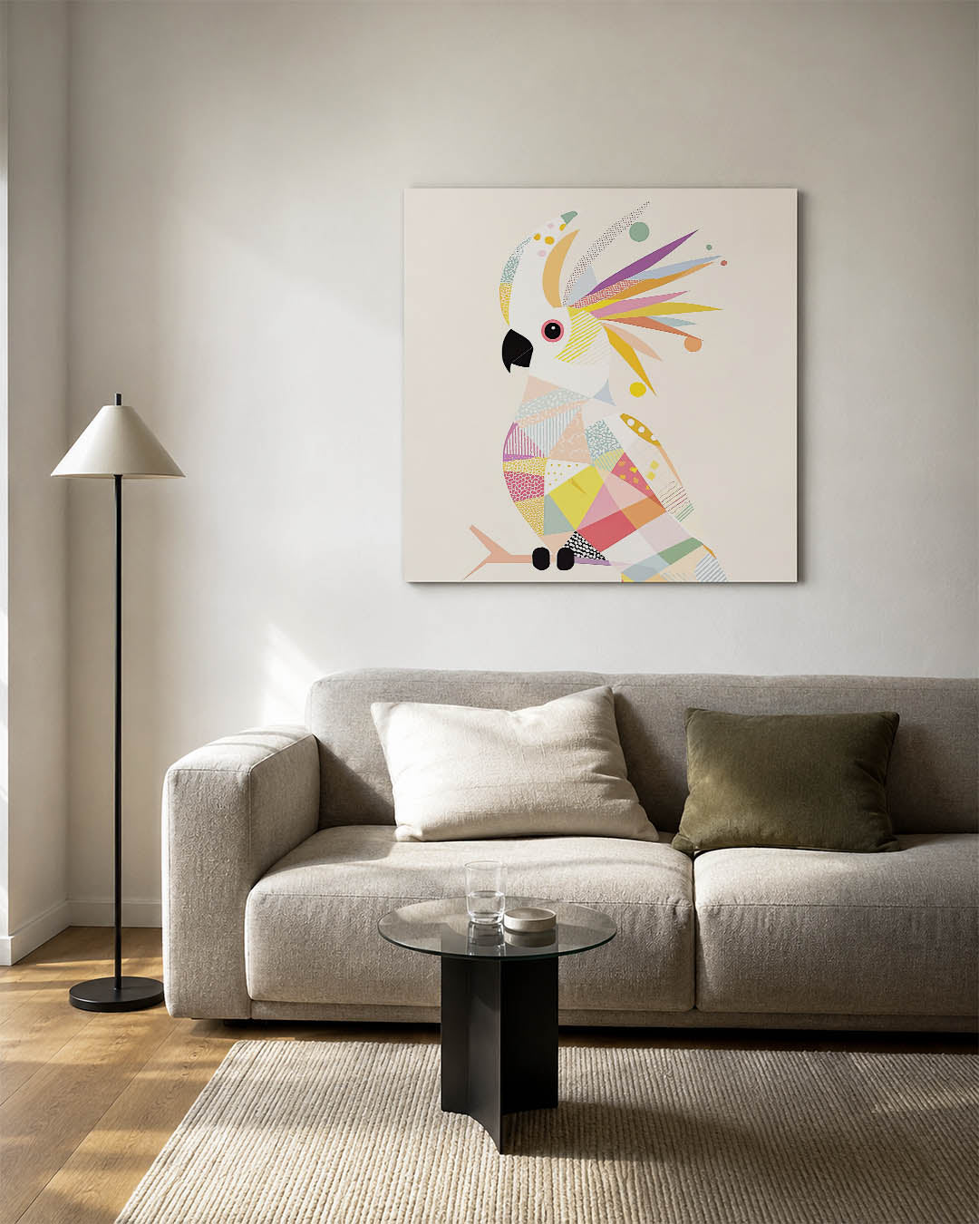 Vrolijke papegaai Kunstwerk