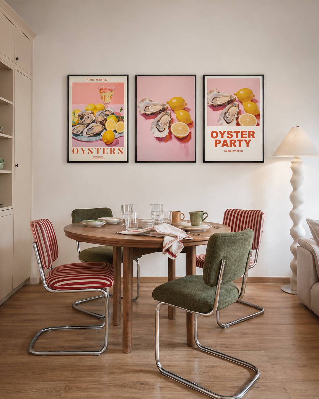 Kleurrijke tafelscène Posterset