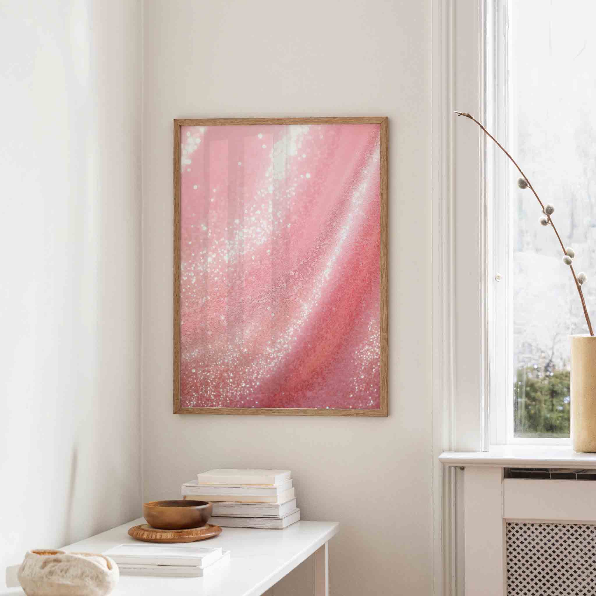 Glinsterende roze textuur Poster