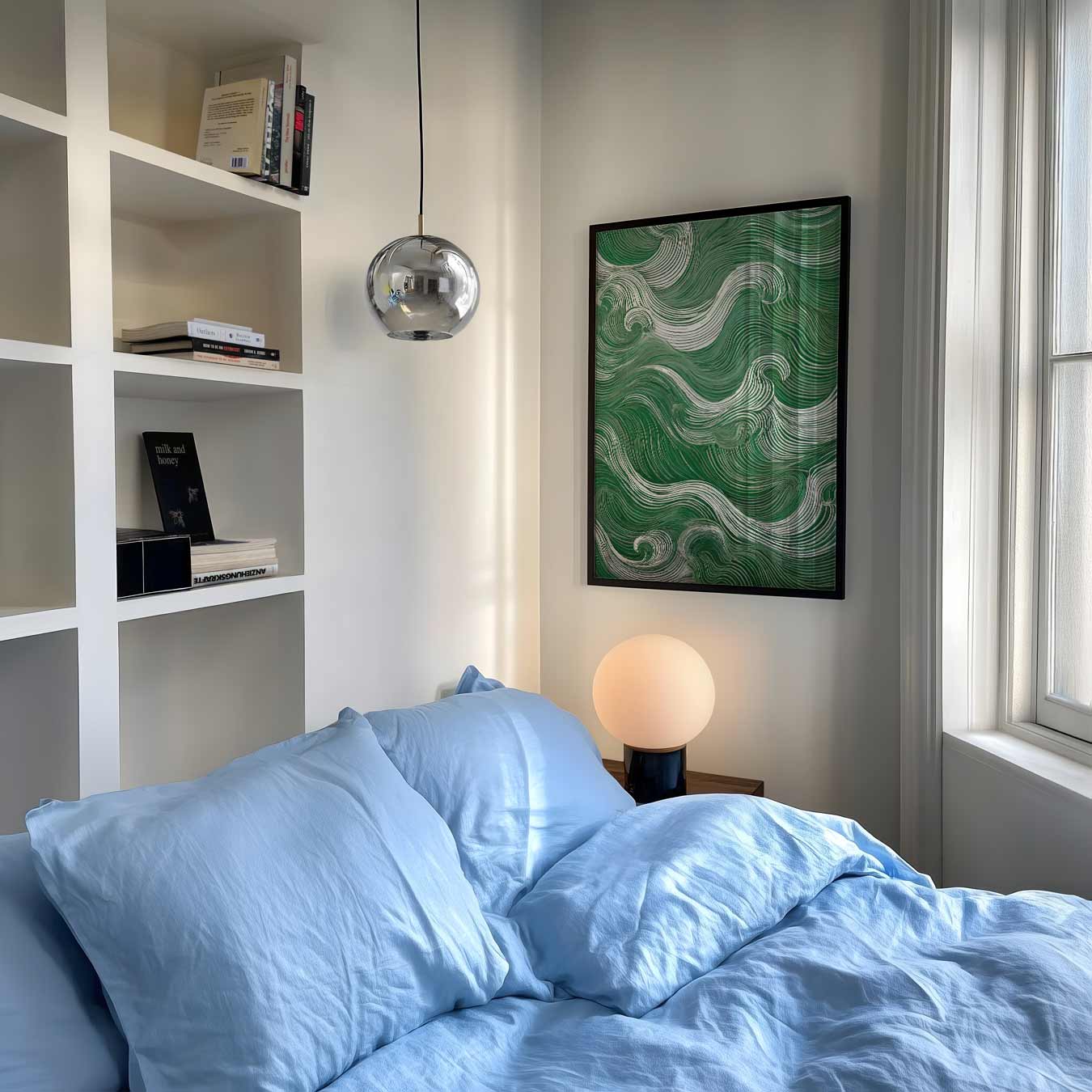 Golvende Groene Patronen Poster-WallArtistic
