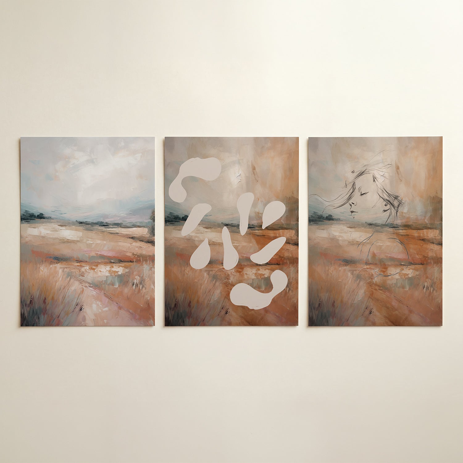 Zachte landschapstonen Posterset