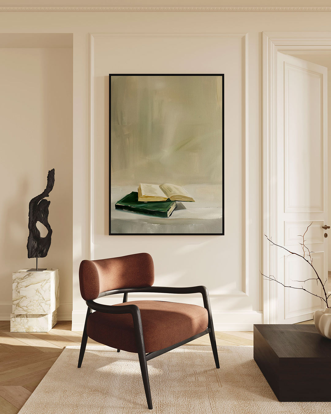 Boeken op tafel Kunstwerk