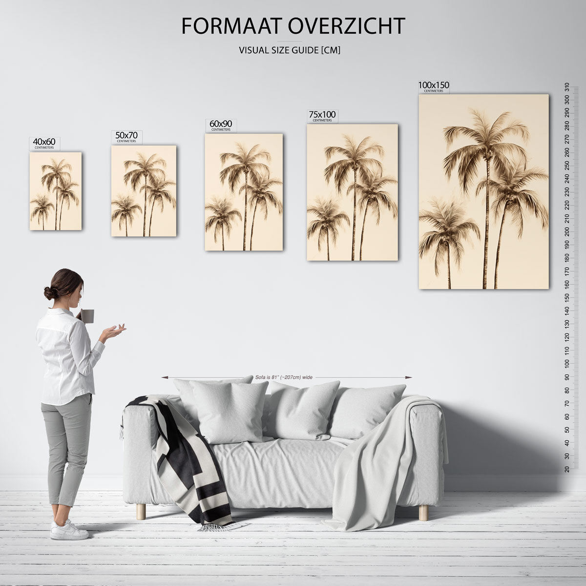 Tropische palmbomen Kunstwerk