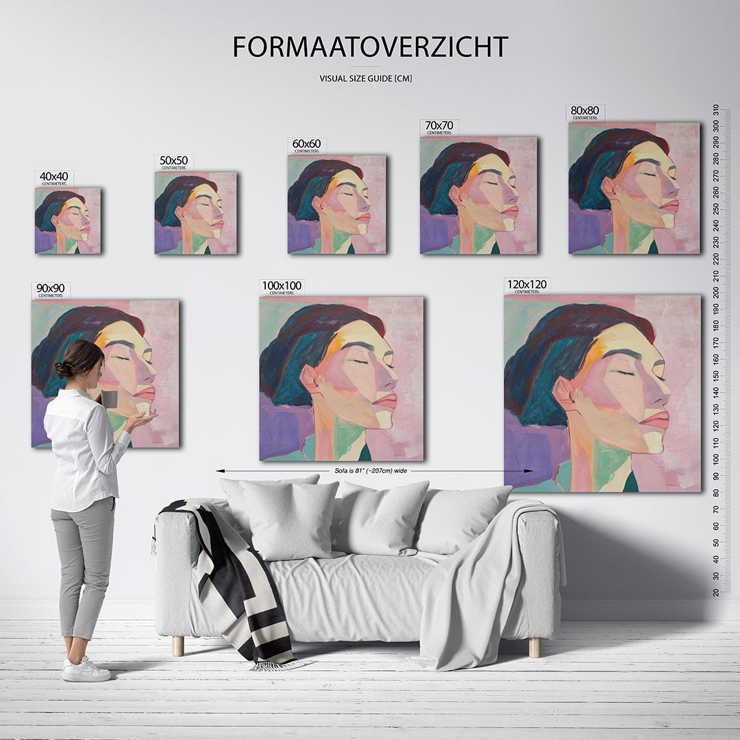 Dromerige portretkleuren Kunstwerk