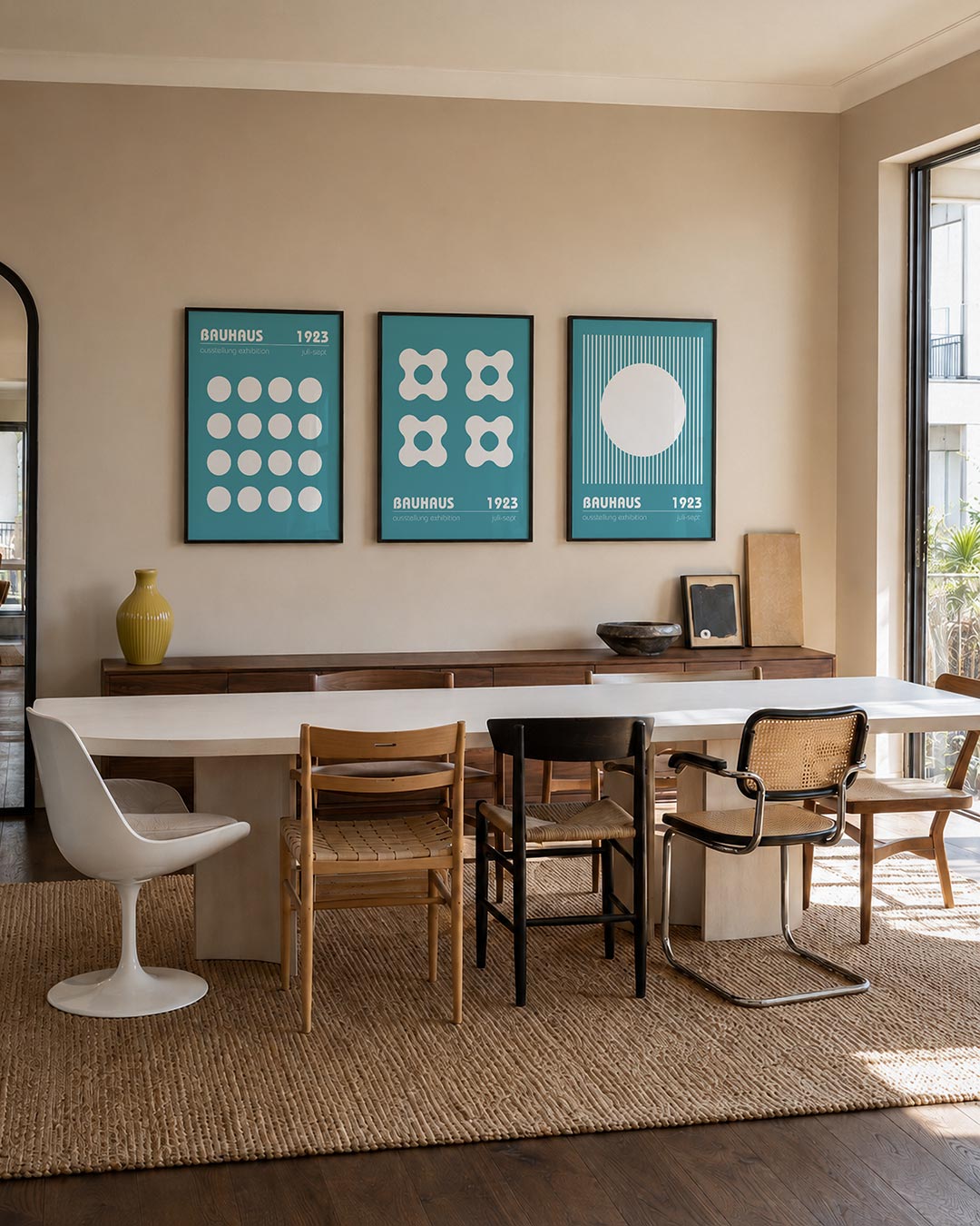 Cirkelpatroon blauw Posterset