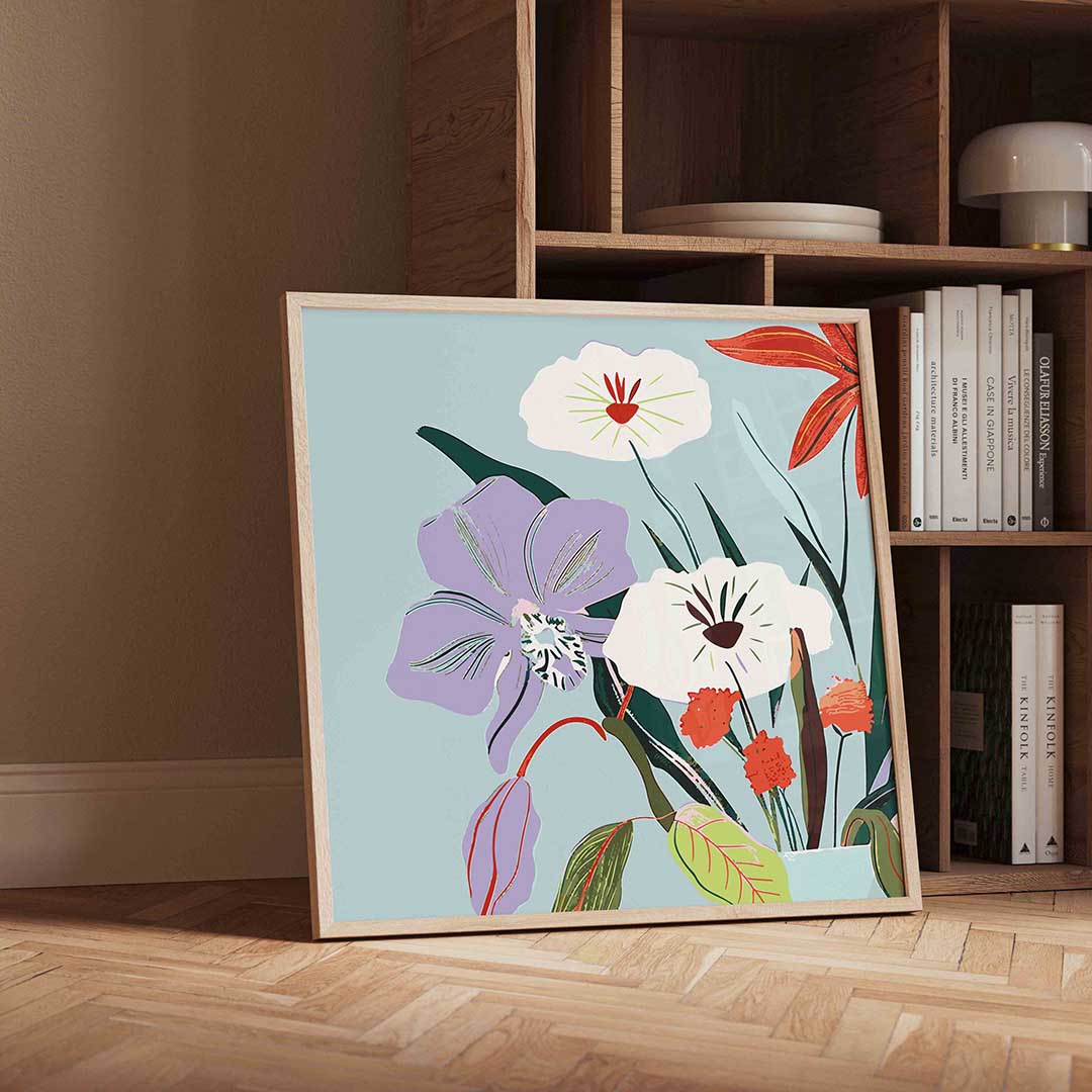 Bloemen in vaas Poster