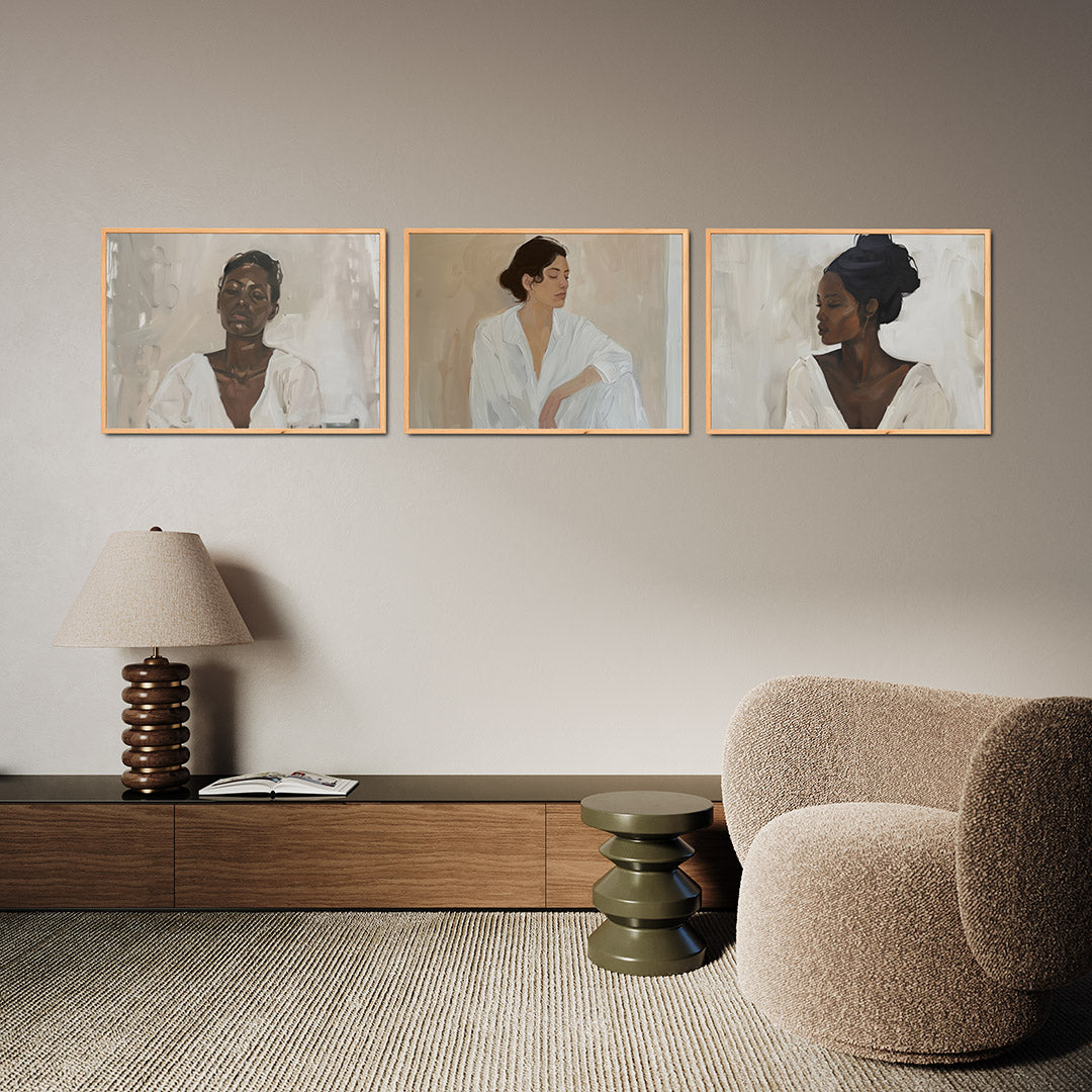 Rustige portretuitdrukking Posterset