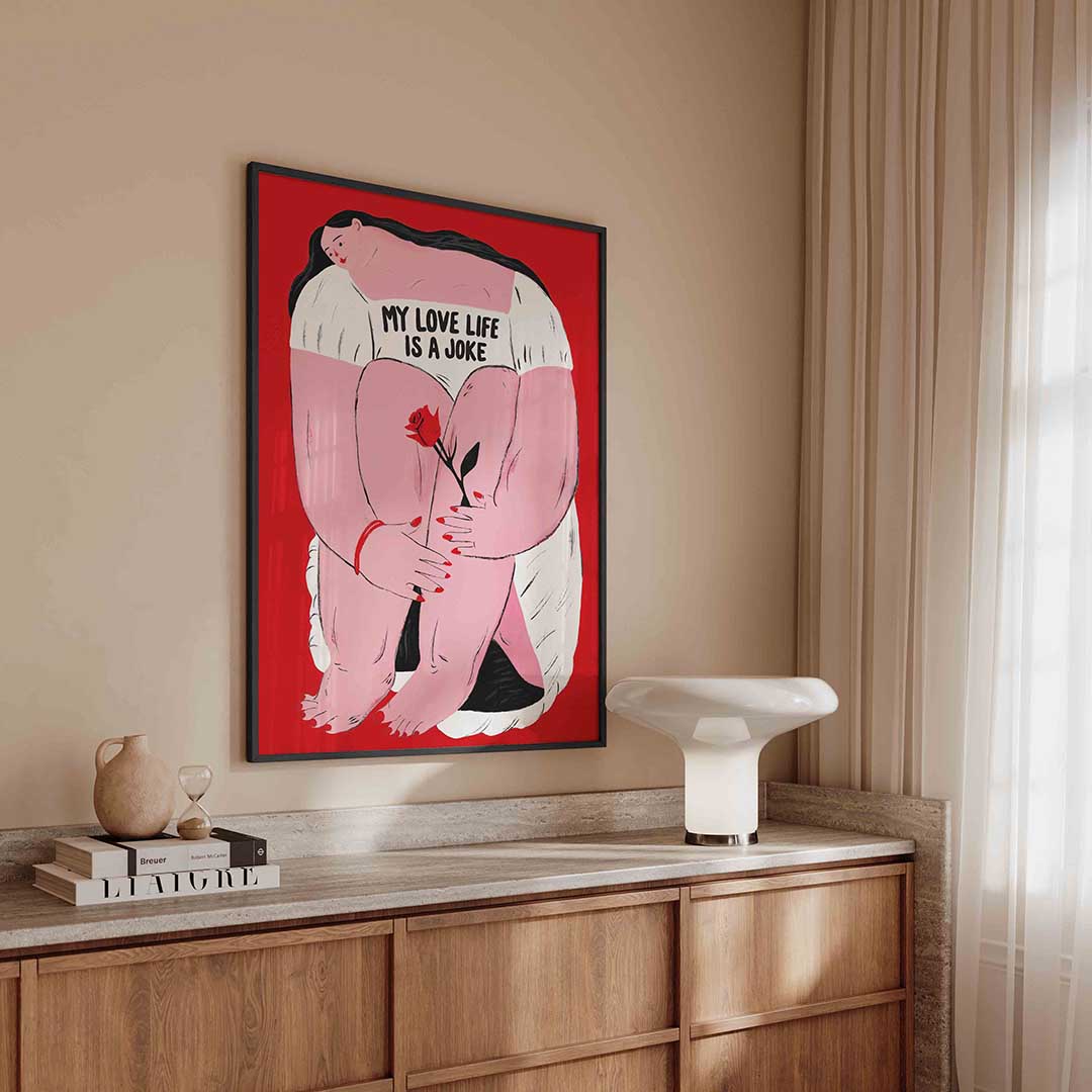 Vrouw met roos Poster