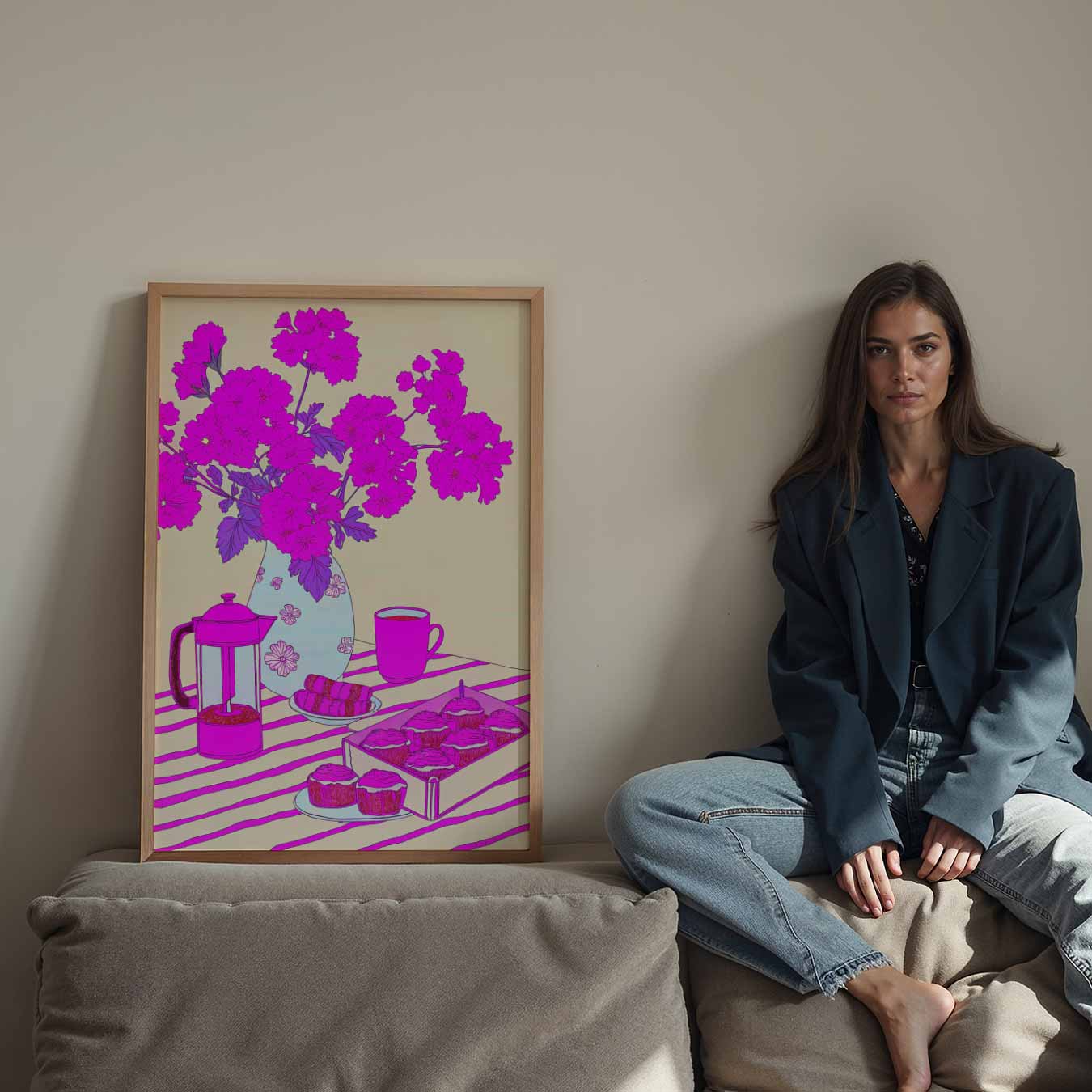 Bloemrijke Ontbijtverrassing Poster-WallArtistic