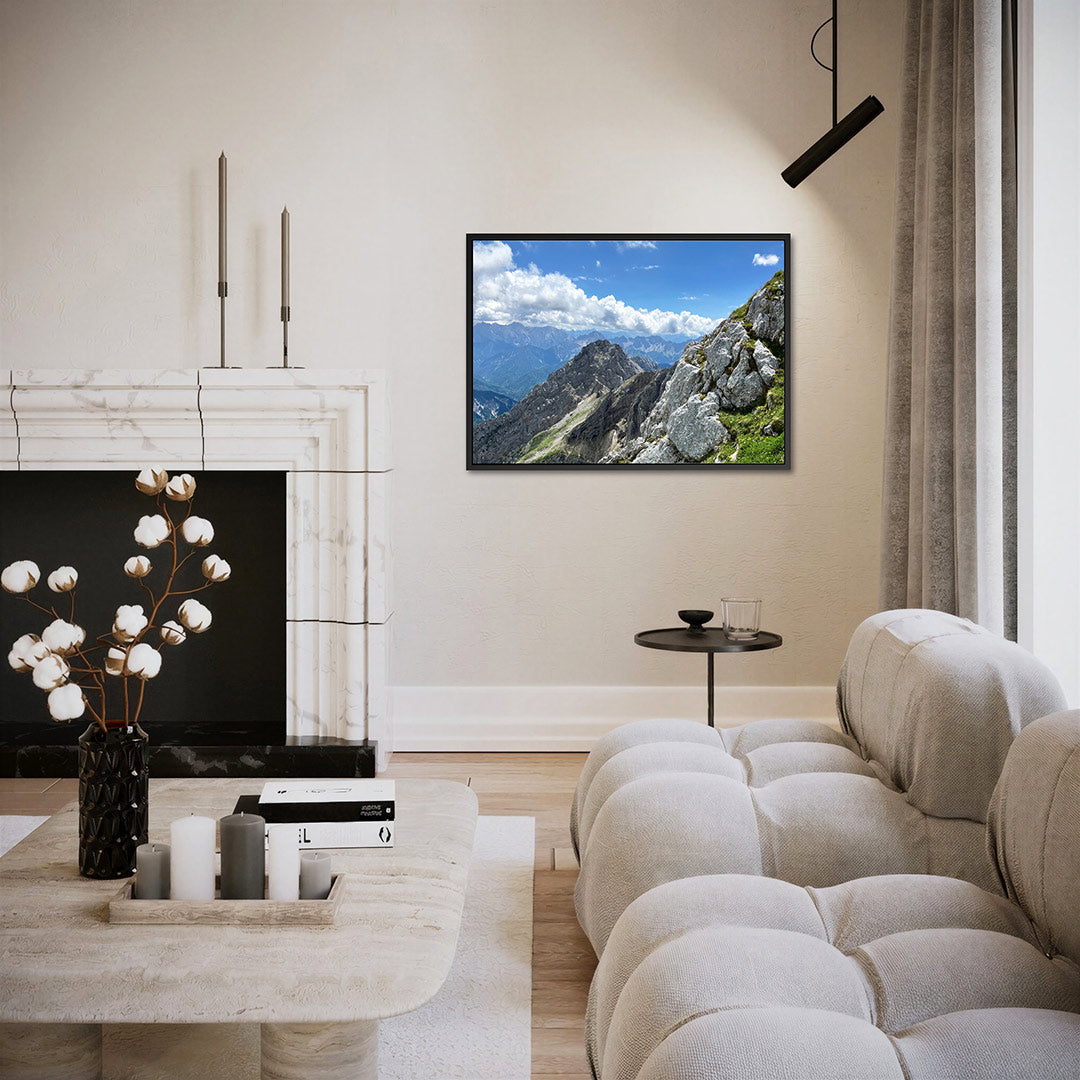 Berglandschap met wolken Kunstwerk
