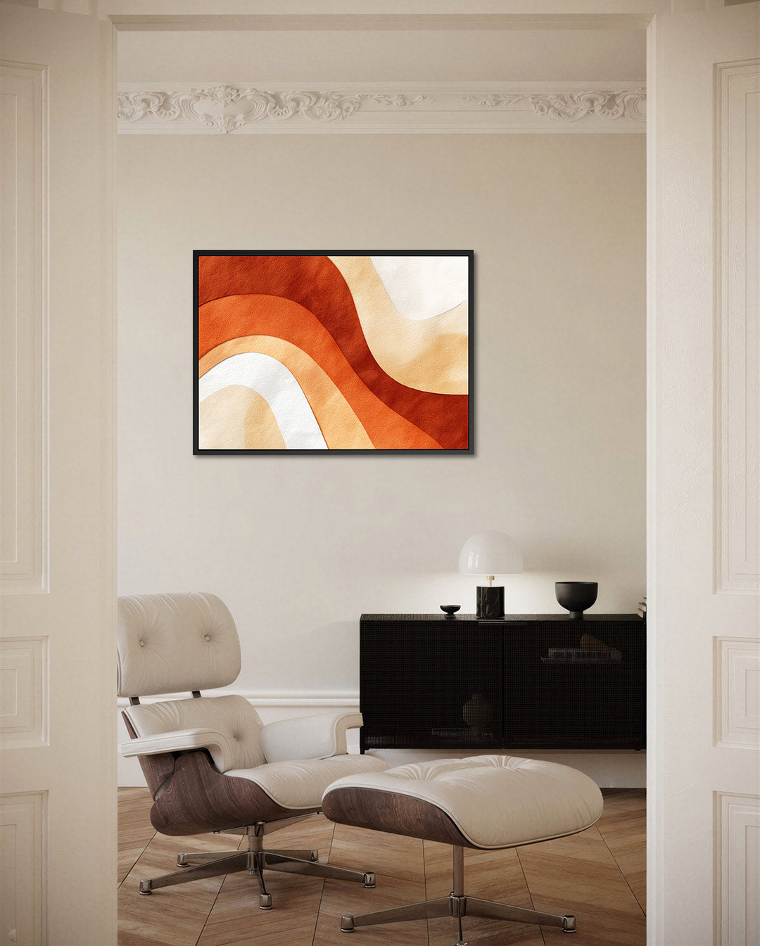 Golvende kleurencompositie Kunstwerk