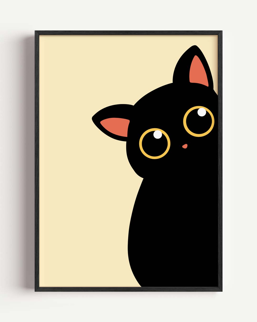 Schattige Kat in Minimalistisch Design Poster-WallArtistic