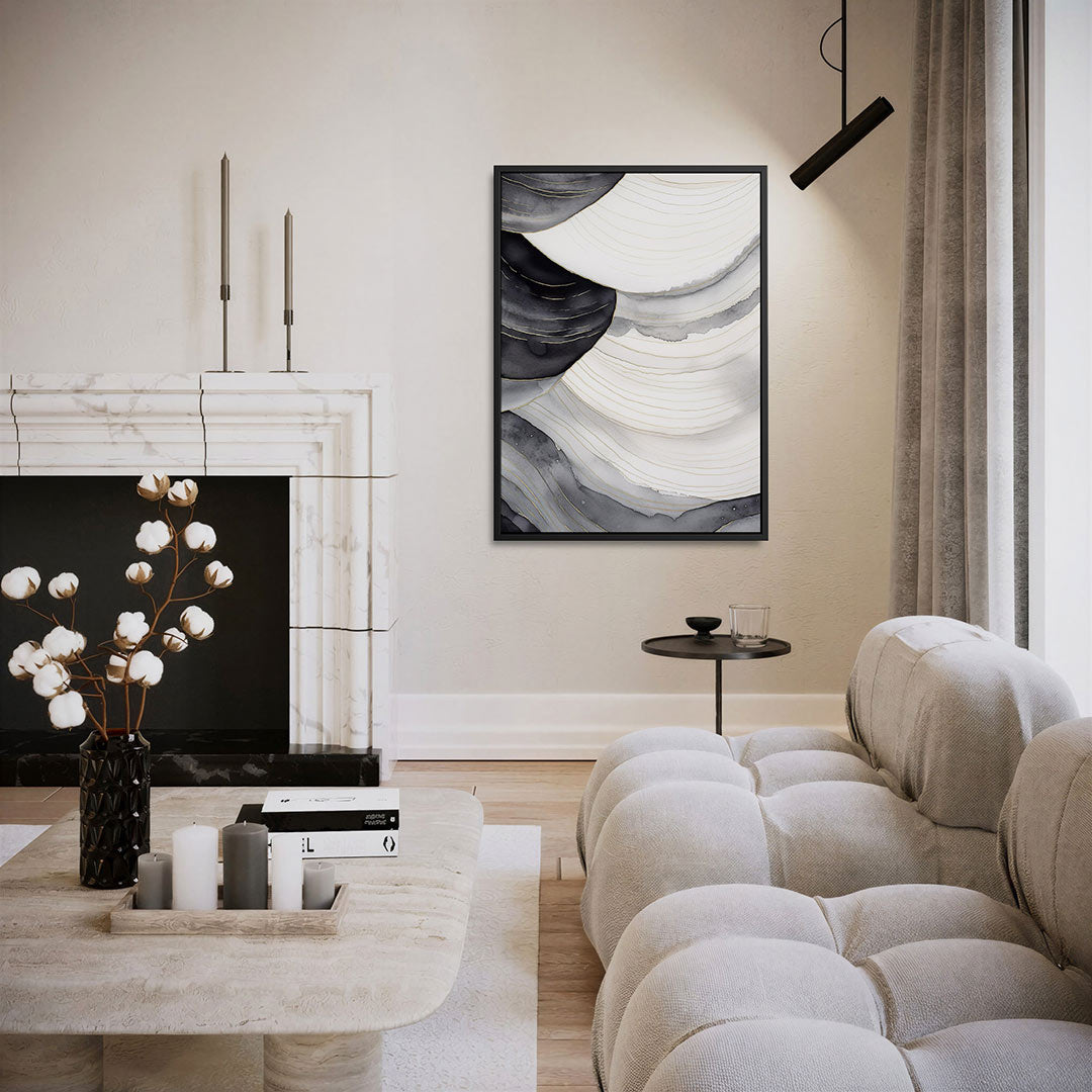 Golvende lijnen compositie Kunstwerk