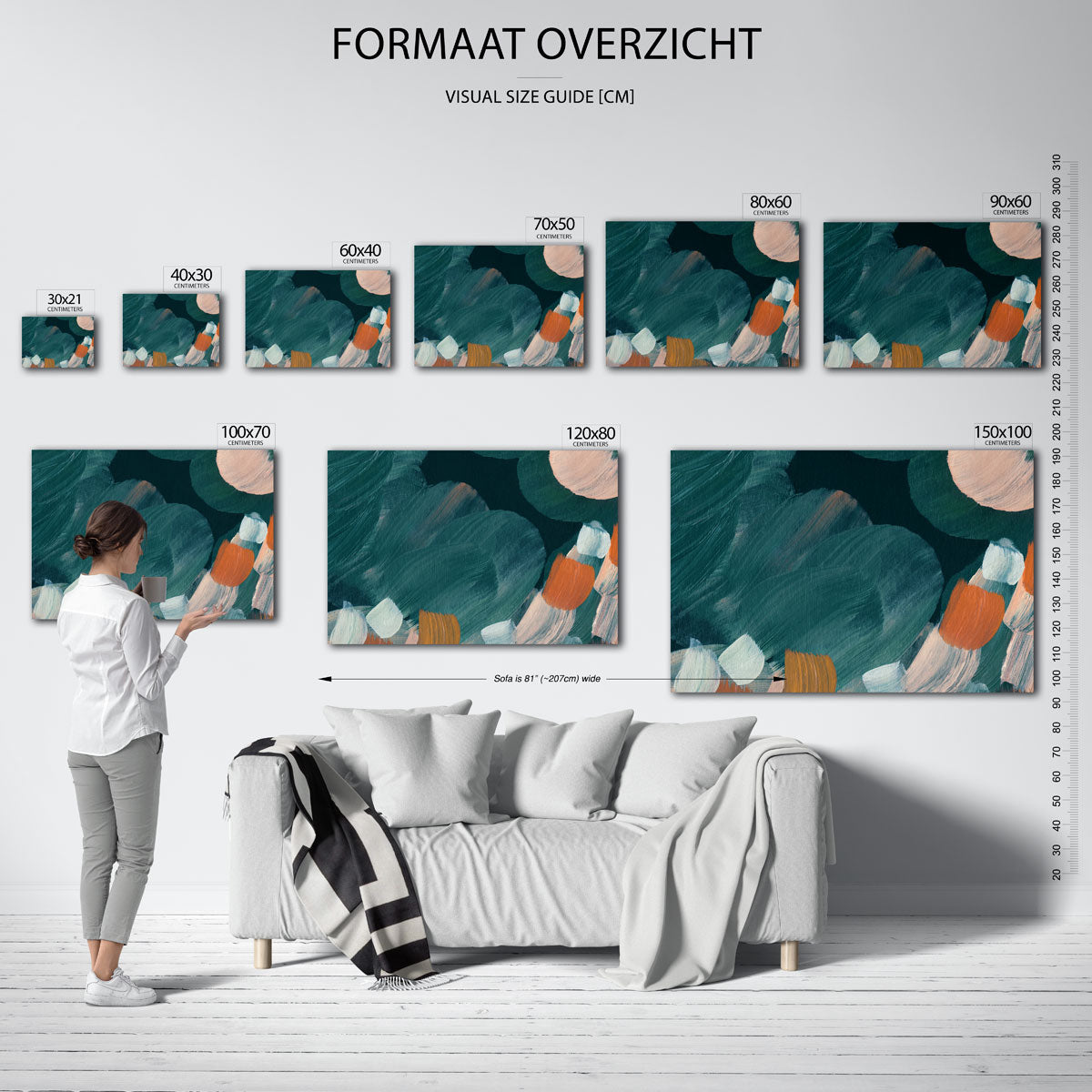 Abstracte penseelstreken Poster