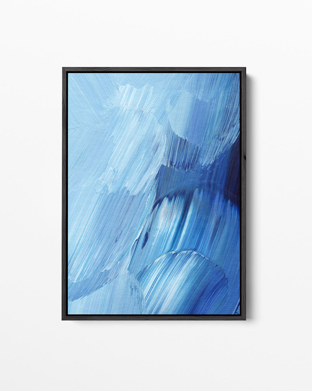 Dynamische blauwe borstels Kunstwerk