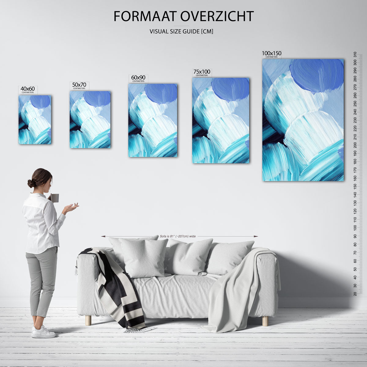 Dynamische kleurencompositie Kunstwerk