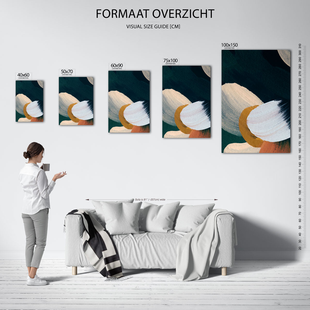 Organische borstelstreken Kunstwerk