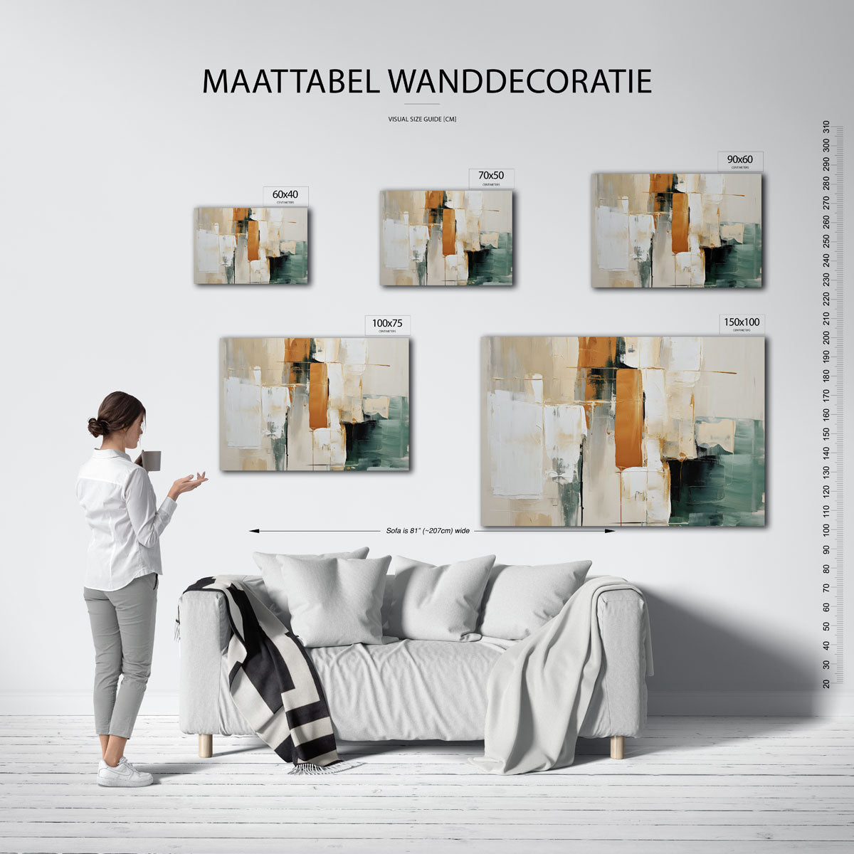 Gelaagde kleurencompositie Kunstwerk