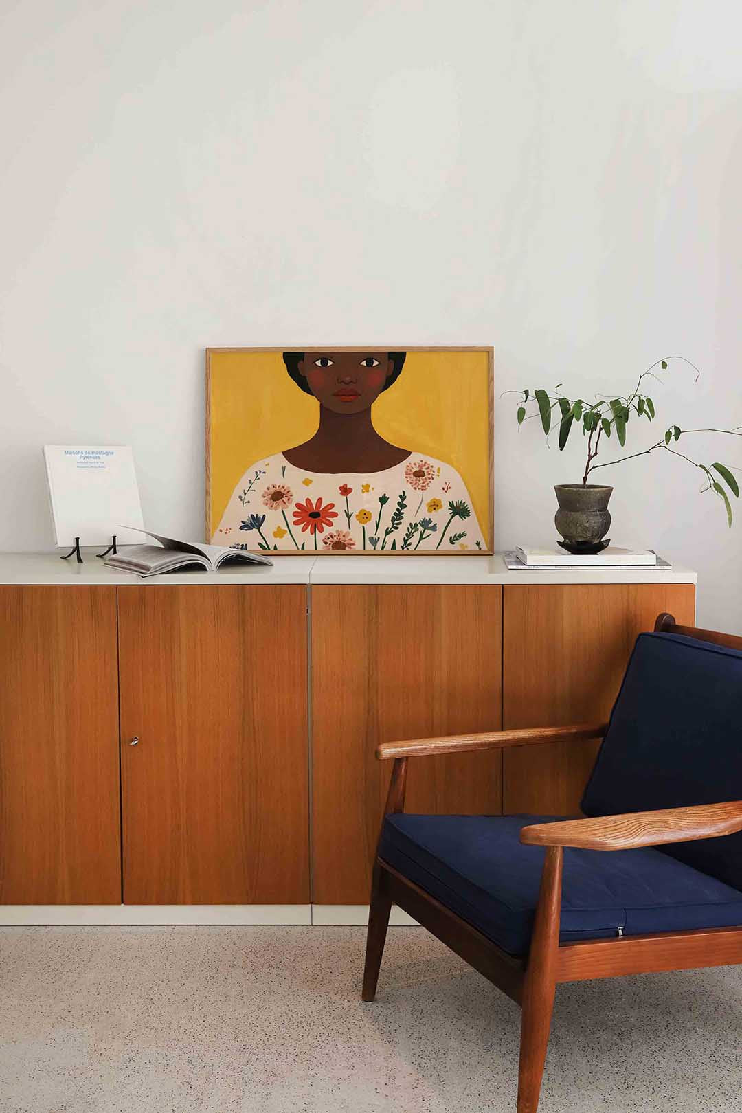 Vrouw met bloemen Poster