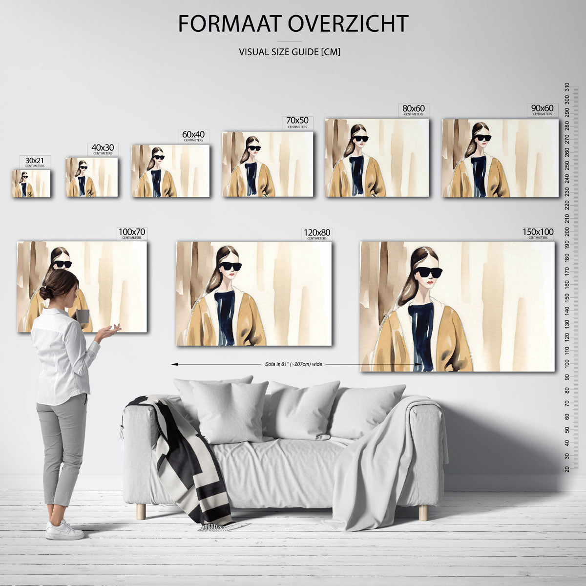 Vrouw met zonnebril Poster