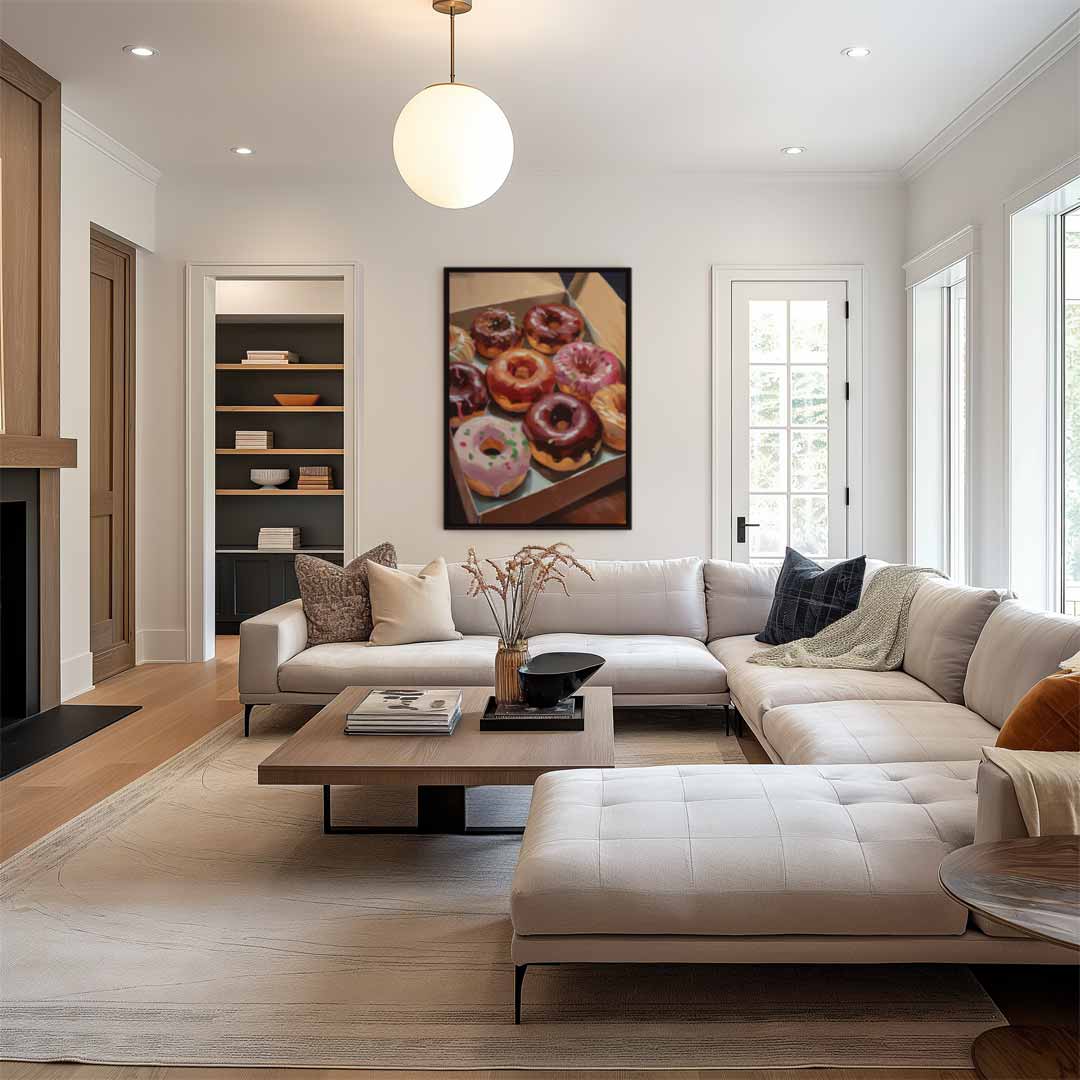 Kleurrijke Donutbox Kunstwerk-canvas-dibond-plexiglas-wanddecoratie-WallArtistic