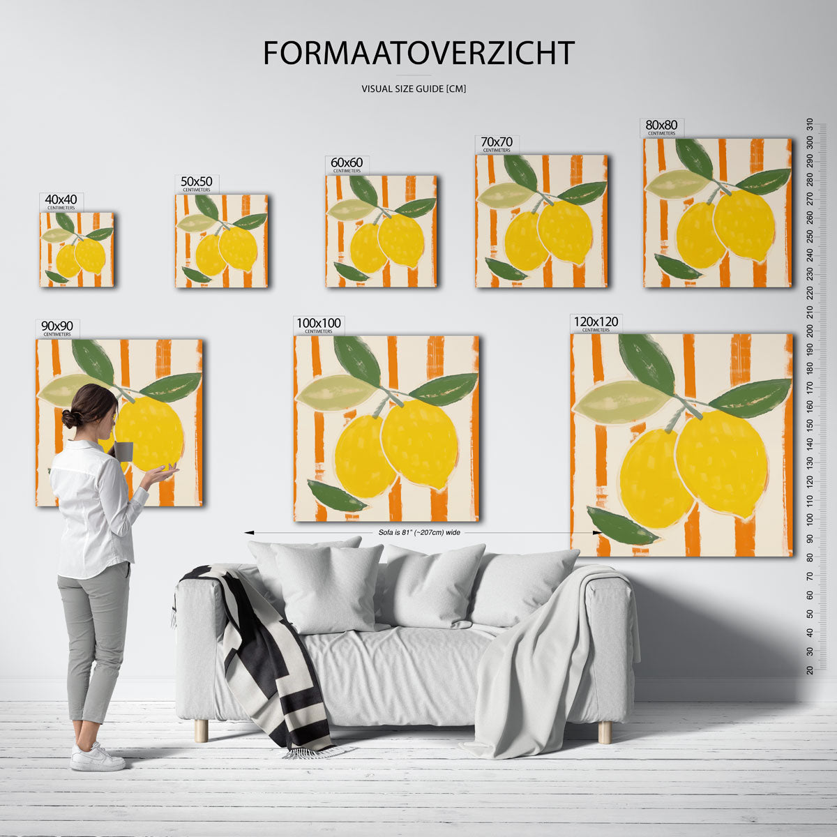 Citroenen en strepen Poster