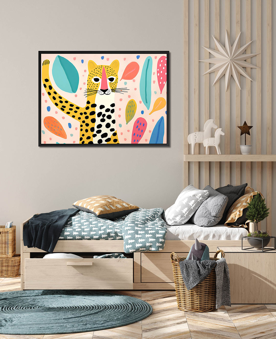 Vrolijke luipaard illustratie Kunstwerk