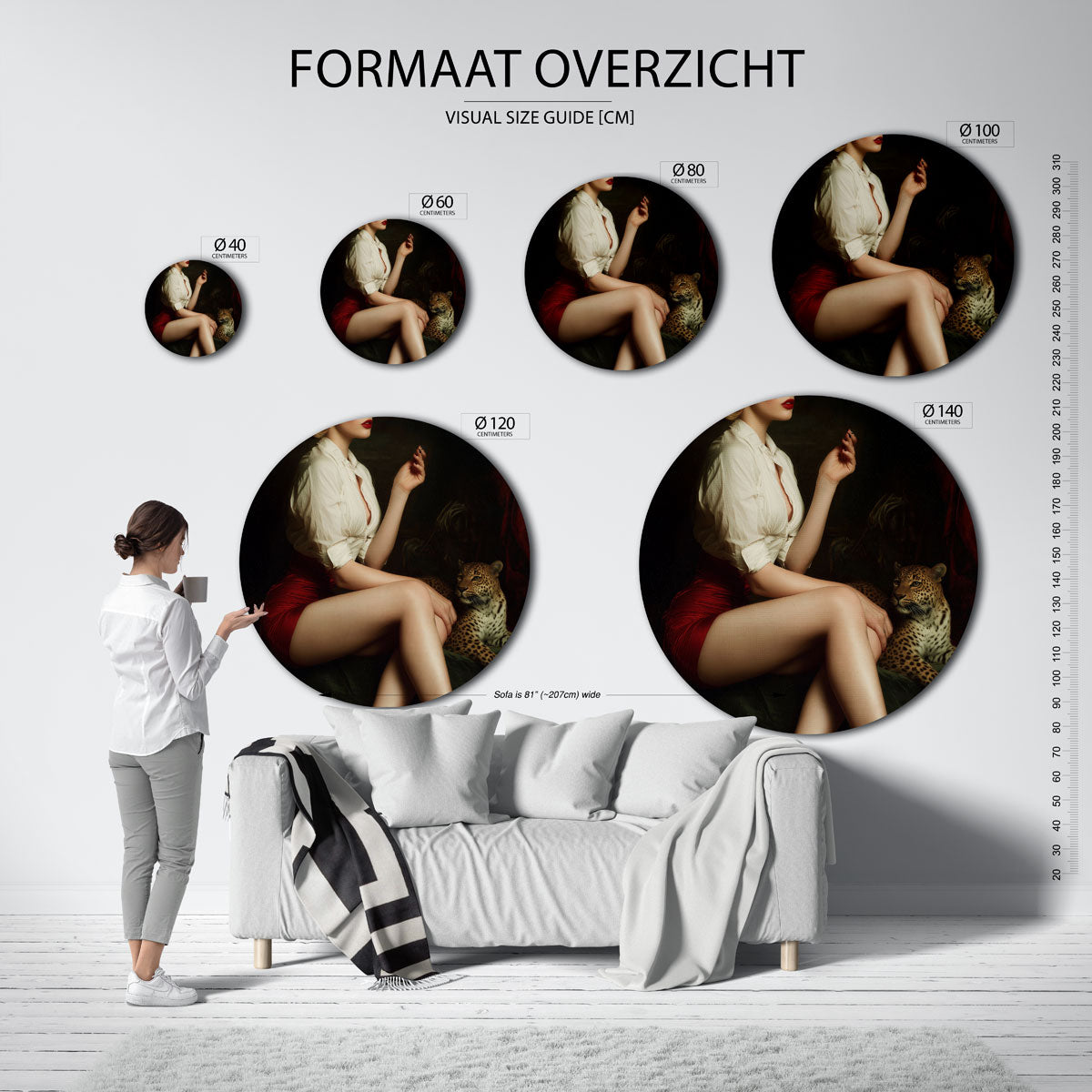 Vrouw met luipaard Muurcirkel