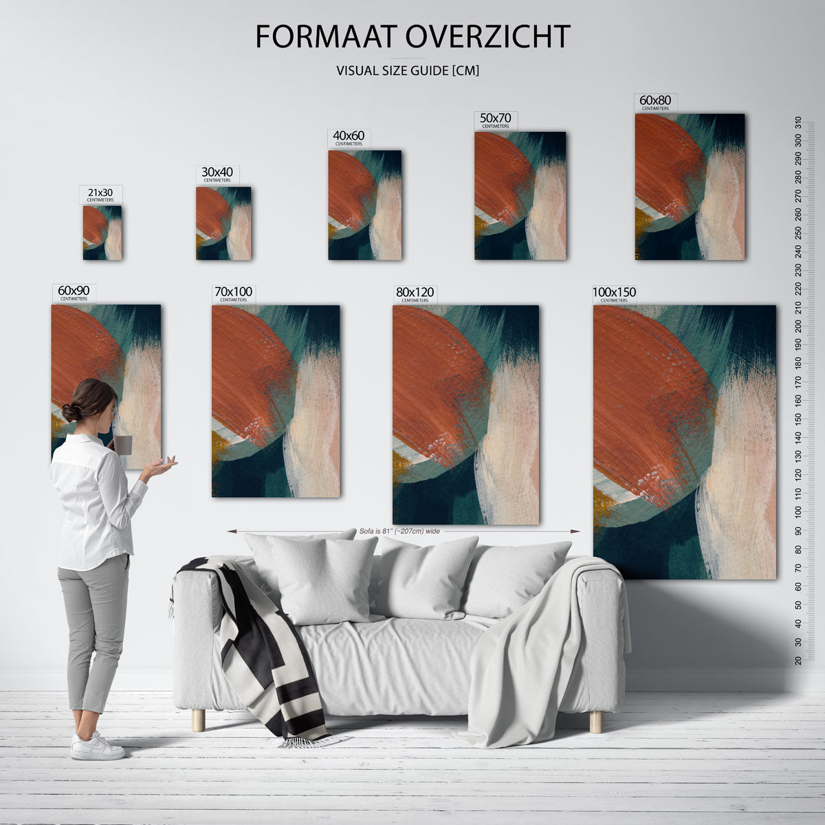 Abstracte penseelstreken Poster