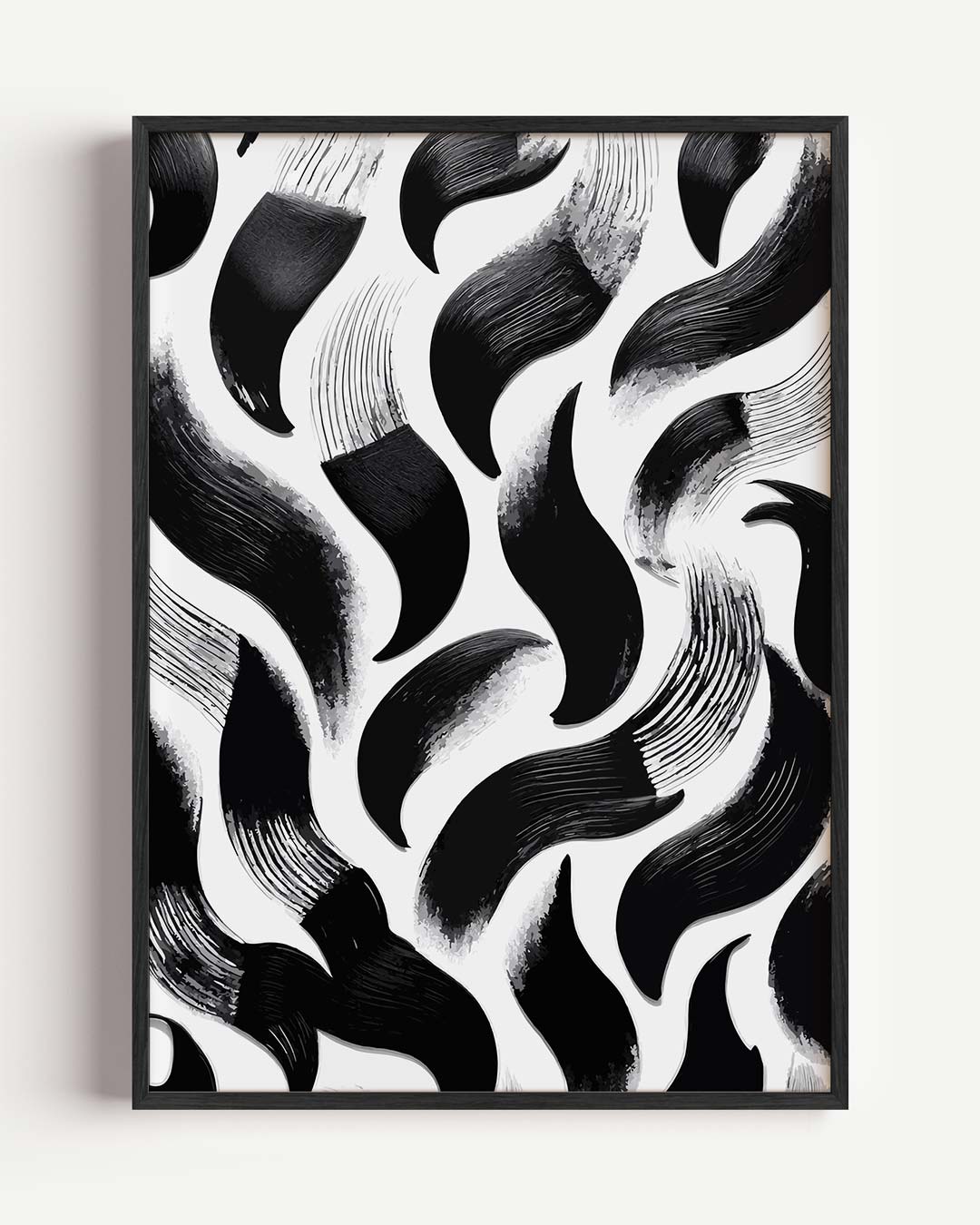 Elegante Zwart-Wit Borstelvegen Poster-WallArtistic