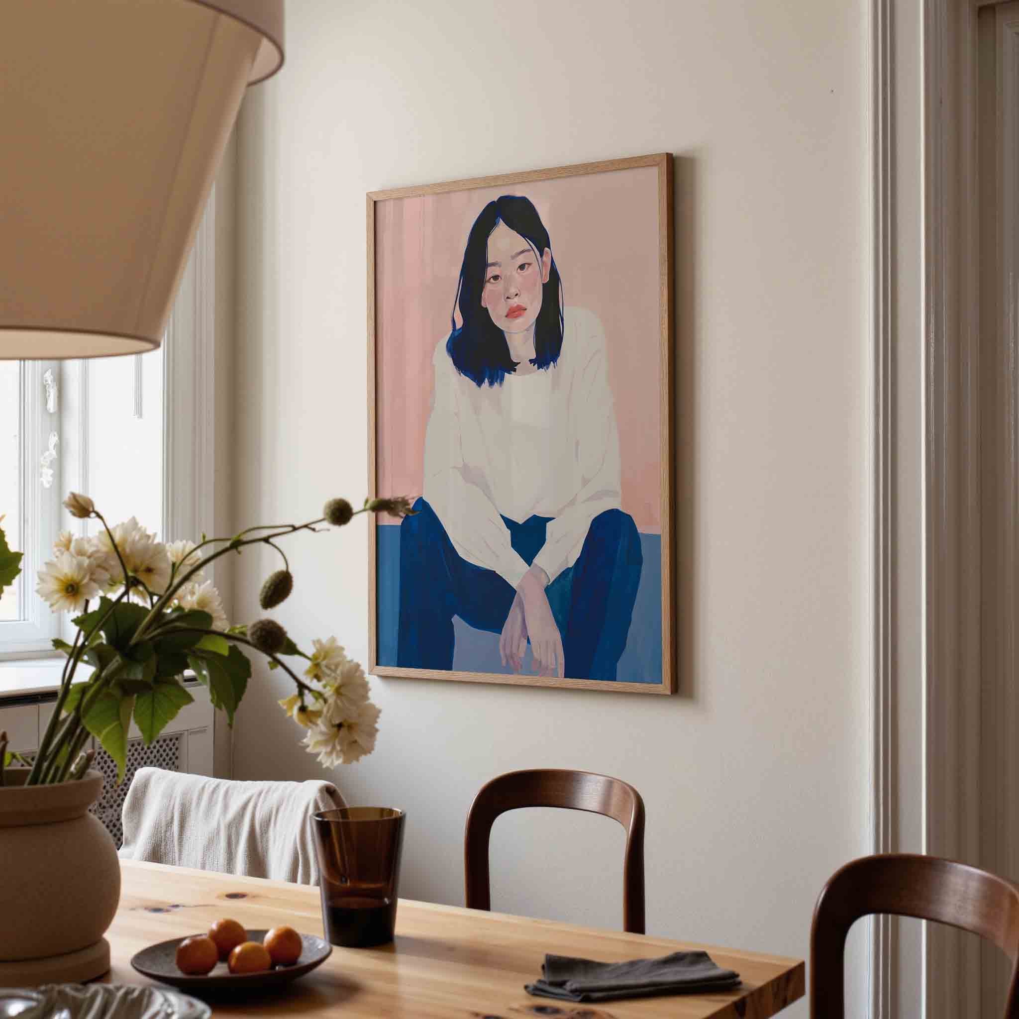 Vrouw met donkere haren Poster