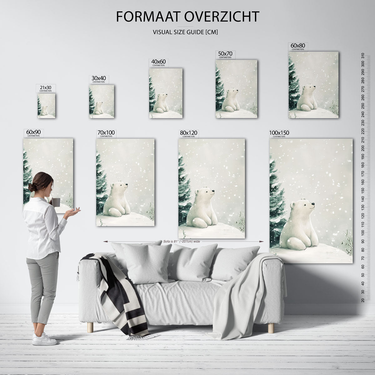 Ijsbeer in sneeuw Poster