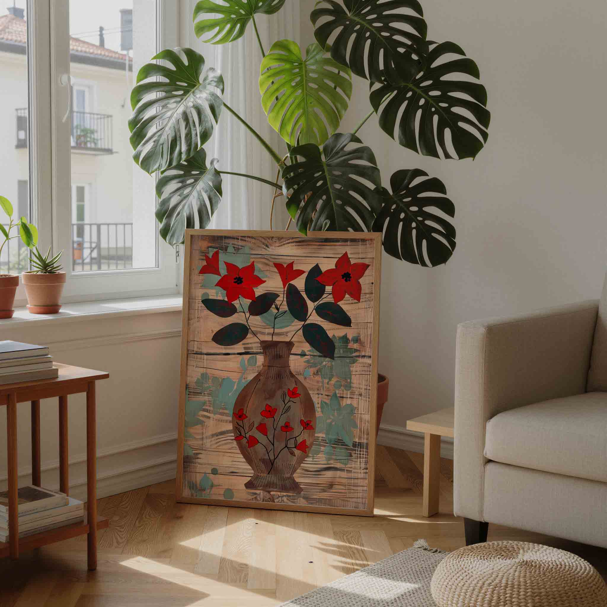 Bloemen in vaas Poster