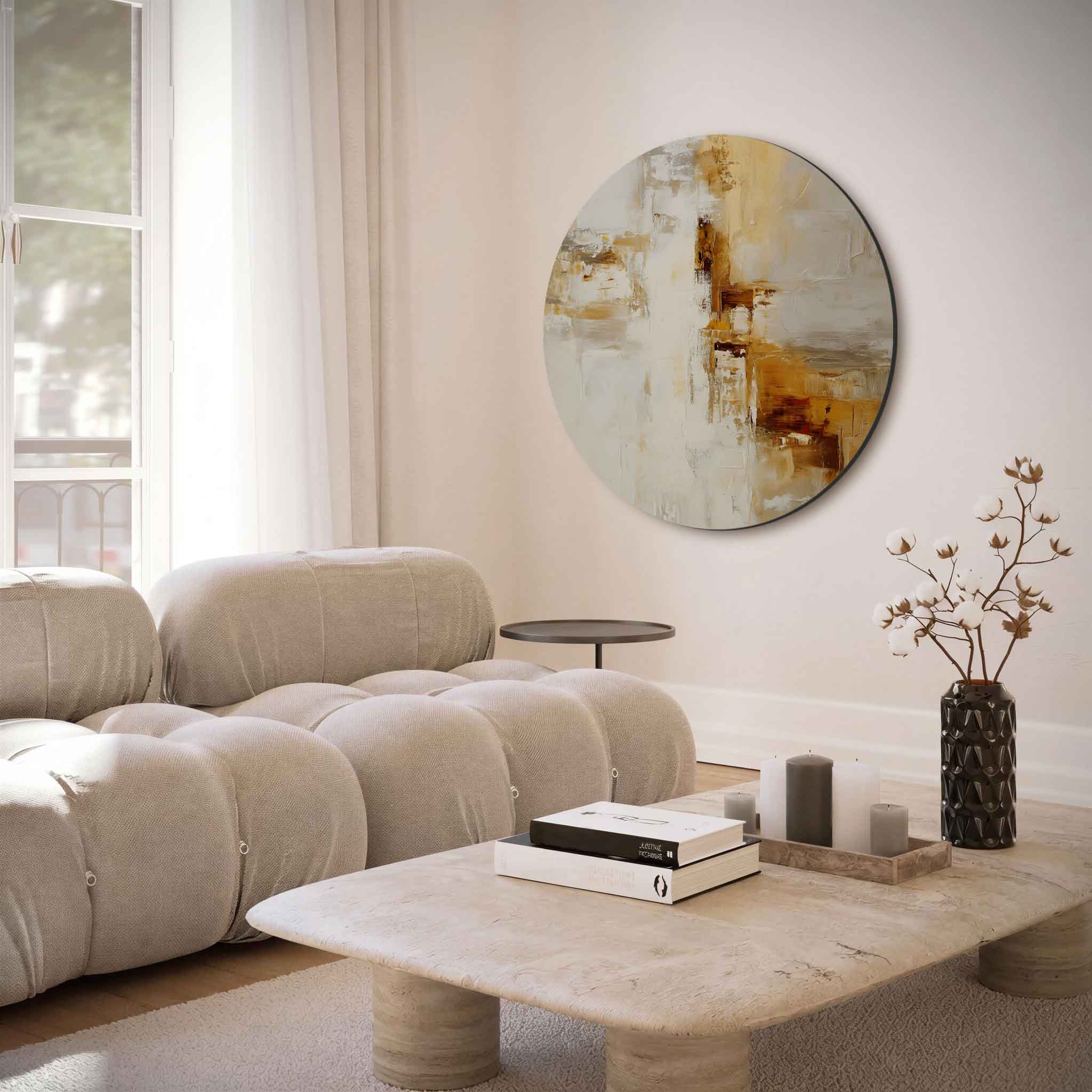 Abstracte beige Muurcirkel