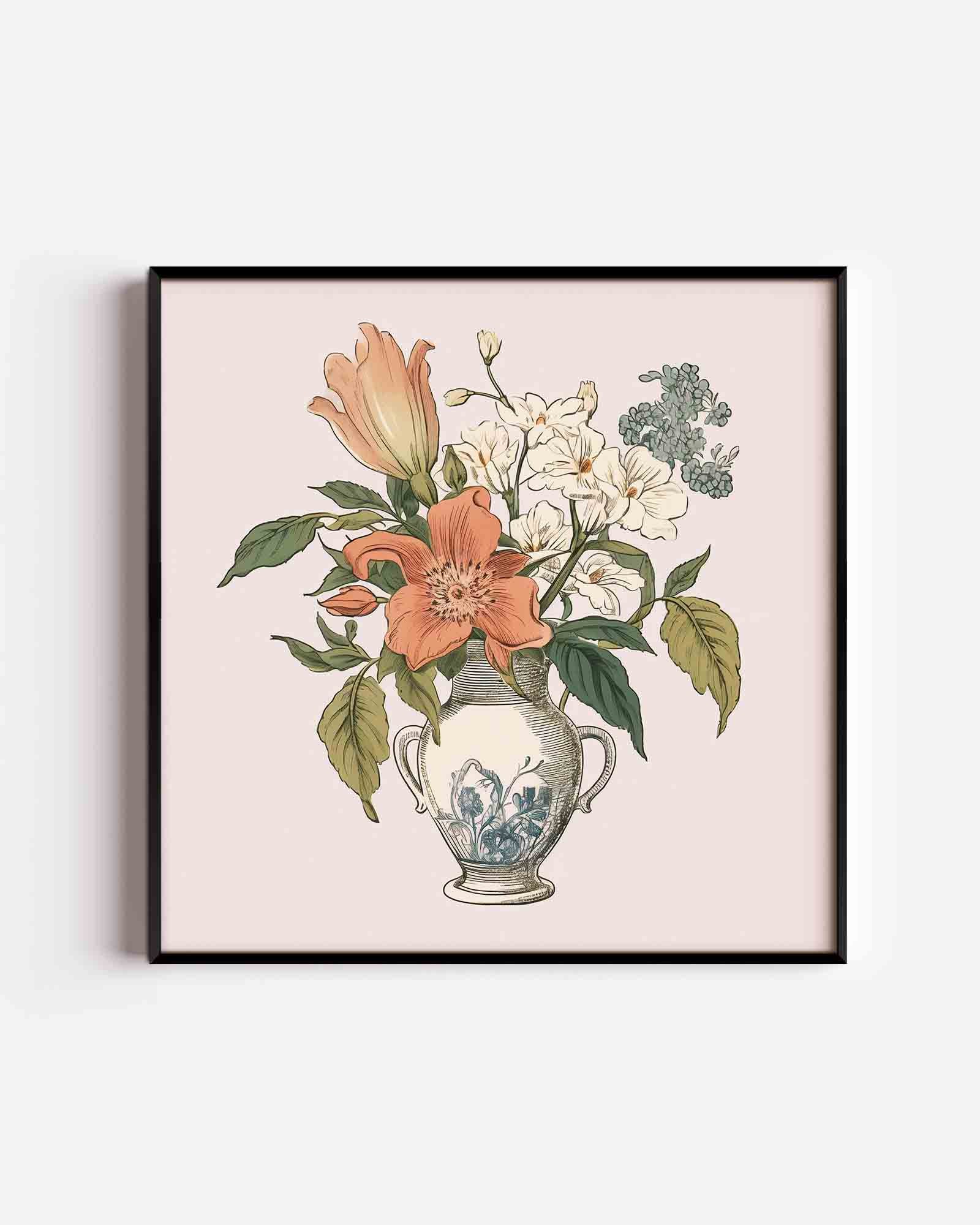 Bloemen in vaas Poster