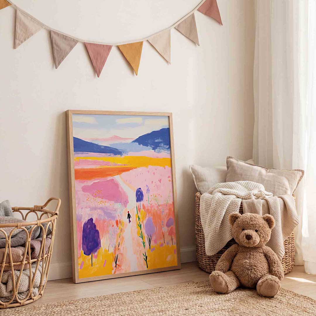 Landschap met wandelaar Poster