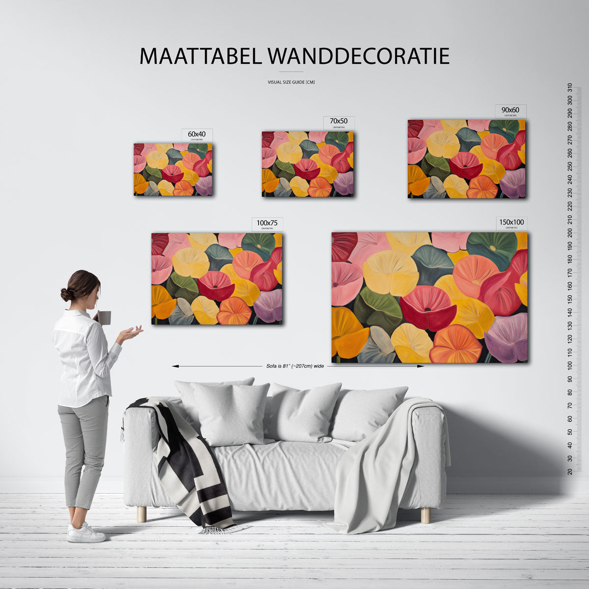 Kleurrijke bloemenvormen Kunstwerk