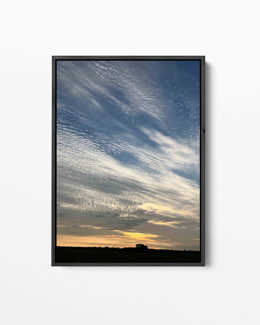 Wolkenlucht bij zonsondergang Kunstwerk