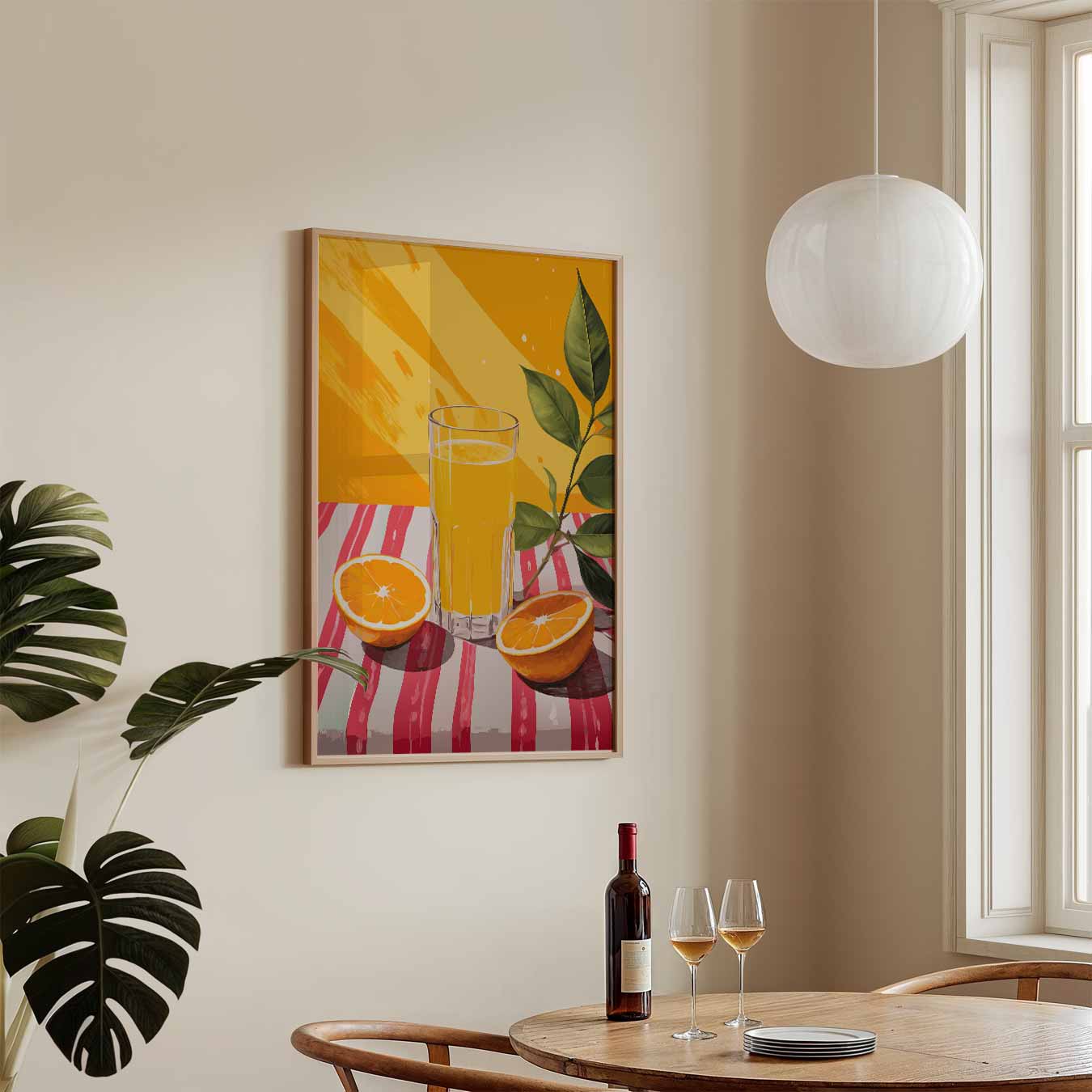 Zomerse Sinaasappel Sfeerposter-WallArtistic